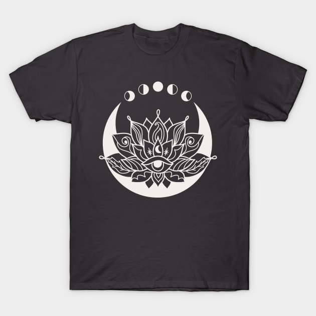 Lotus flower moon cycle T-Shirt by Gifts of Recovery